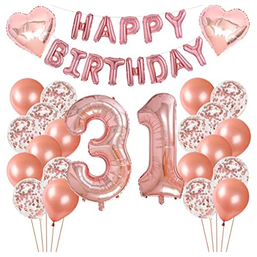 Globo de 31 cumpleaños, arco iris, decoración de cumpleaños de 31 años para mujer, decoración de 31 cumpleaños para mujer, 31 cumpleaños, arco iris, globo de 31. Globo de papel de aluminio