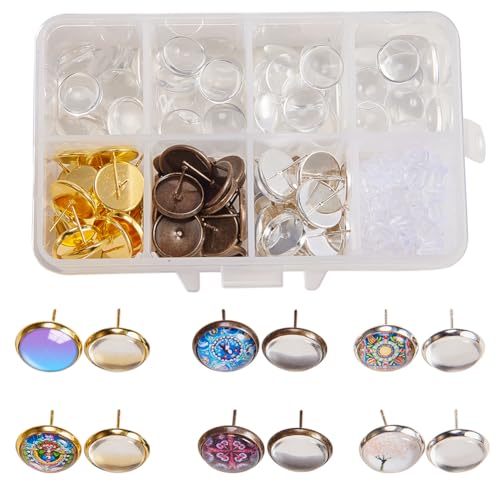 SUNNYCLUE 1 Box 120Stück 8mm DIY 30Paar Cabochon Anhänger Ohrstecker Bastelset Kit zur Schmuckherstellung Lünette Ohrring Einstellungen mit Klarglas Cabochons Ohrringhaken Frauen Erwachsene 3Farbe SUNNYCLUE 1 Box 120Stück 8mm DIY 30Paar Cabochon Anhänger Ohrstecker Bastelset Kit zur Schmuckherstellung Lünette Ohrring Einstellungen mit Klarglas Cabochons Ohrringhaken Frauen Erwachsene 3Farbe