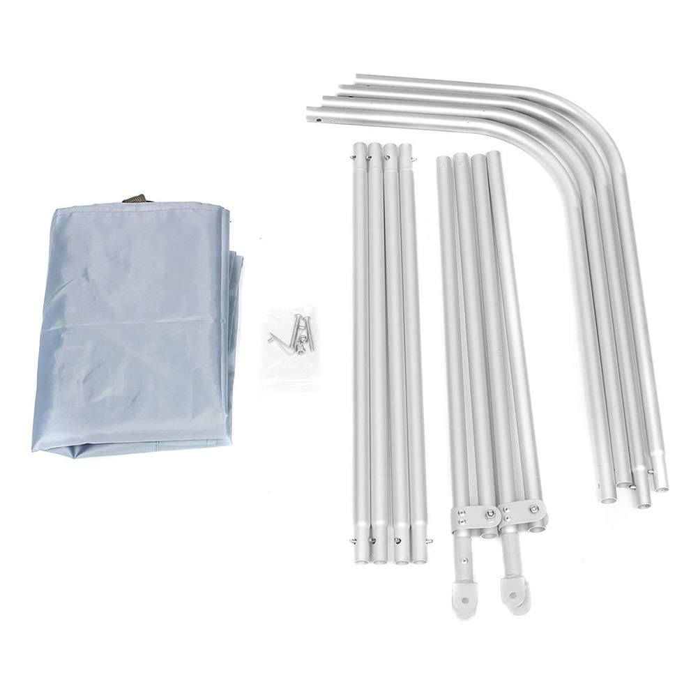 Telo copribarca Bimini Top, tendalino Parasole per gommoni da 2 a 5 Persone + Braccio di Supporto, 160 * 120 * 110 cm