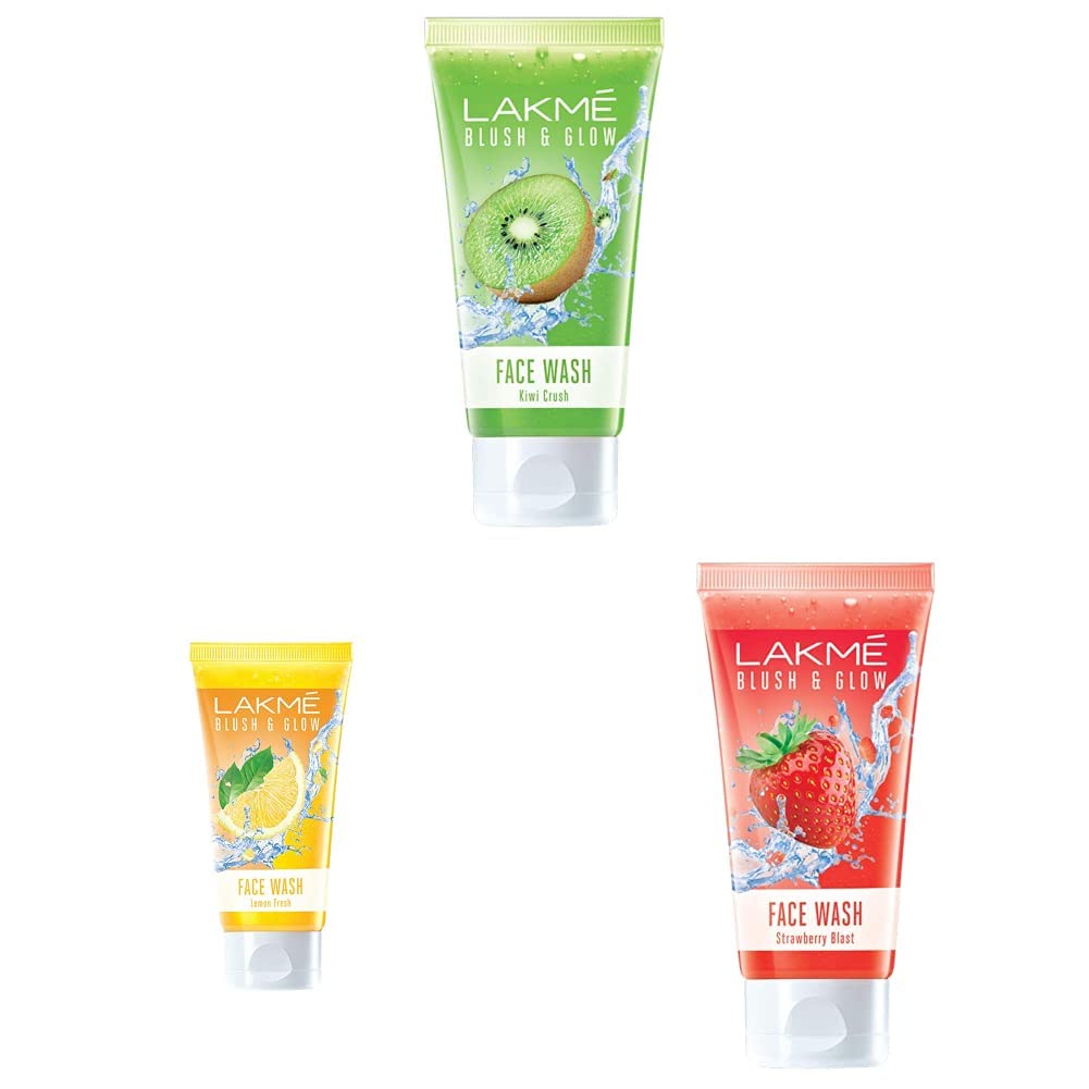 LAKMÉ Blush & Glow Kiwi Freshness Gel Face Wash, with Kiwi Extracts, 100g And Blush & Glow