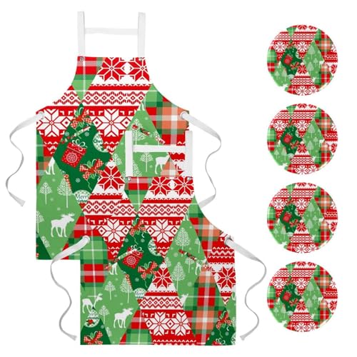 Tablier pour restaurant et bistrot multicolore avec 4 broches amovibles