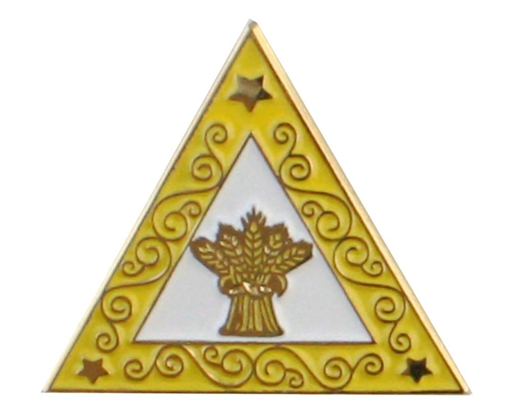 Hattricks GoodimpressionRuth OES Eastern Star Yellow Triangle Lapel Pin One Inch Gold Plated