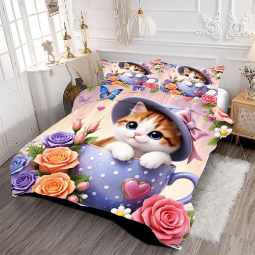 Couette 160x200 cm lavable en machine, couverture 3D microfibre 4 saisons - 3