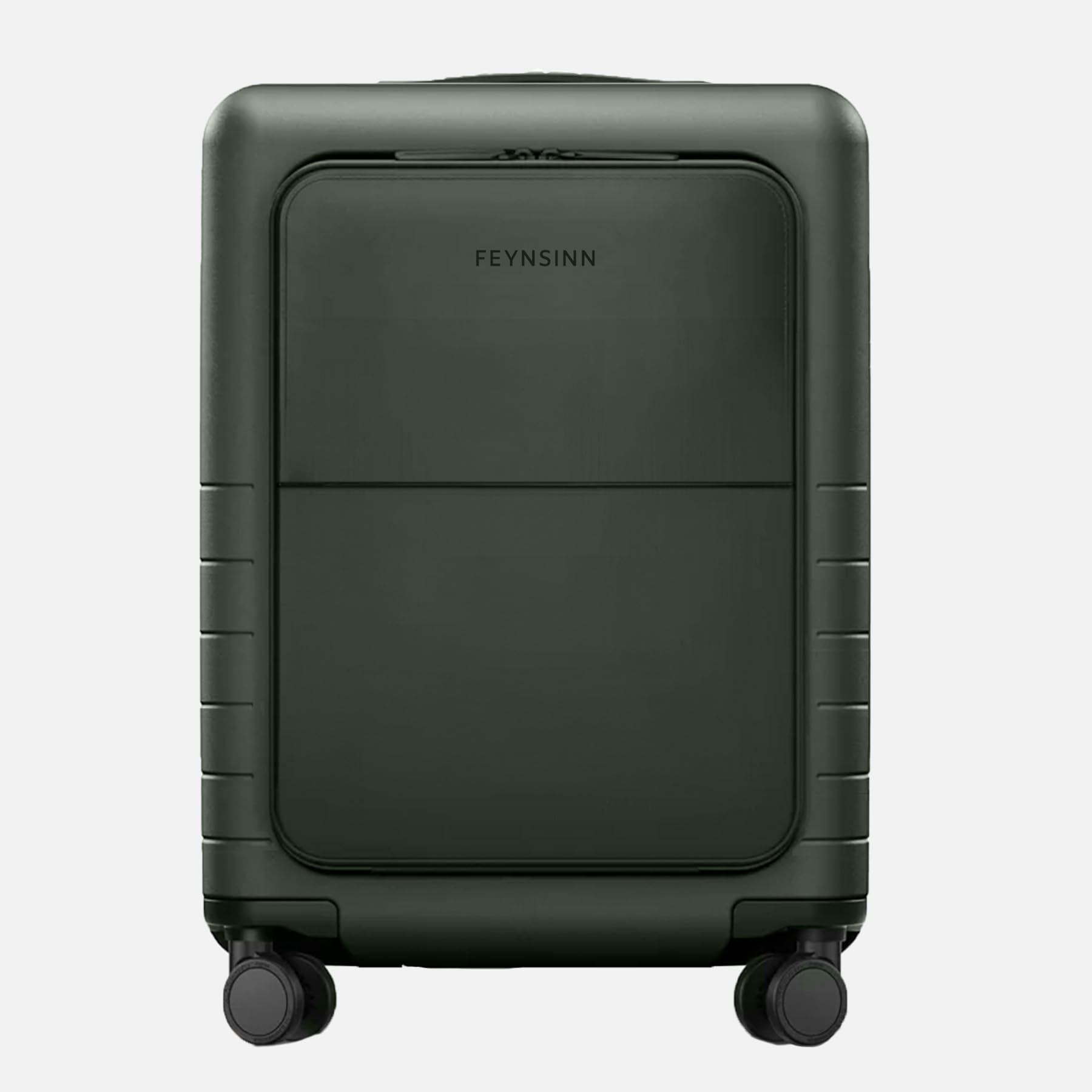 Handgepäck-Koffer Hartschale Ryker Hybrid mit Frontfach echtes Polycarbonat Bordgepäck Rollkoffer 55x40x20 cm Kabinen-Trolley TSA-Schloß 4 Rollen grün