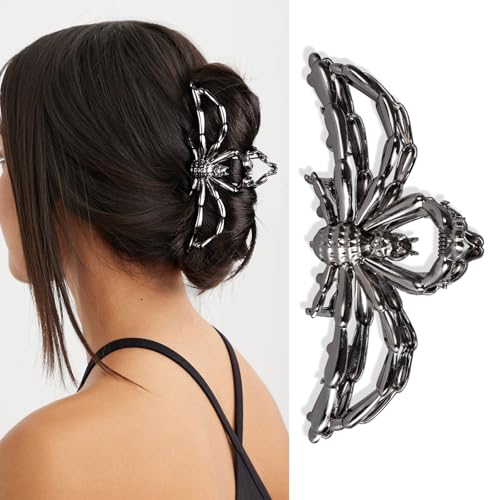 4 PCS Metal Spider Hair Claw Clips for Women, Goth Hair Accessories, Halloween Gifts for Women