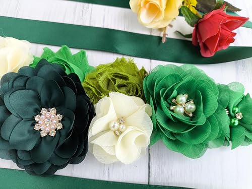 Maternity Sash Belt for Baby Shower Green,Mommy Sash Pregnancy Belt,Hunter Green Sash for Women4