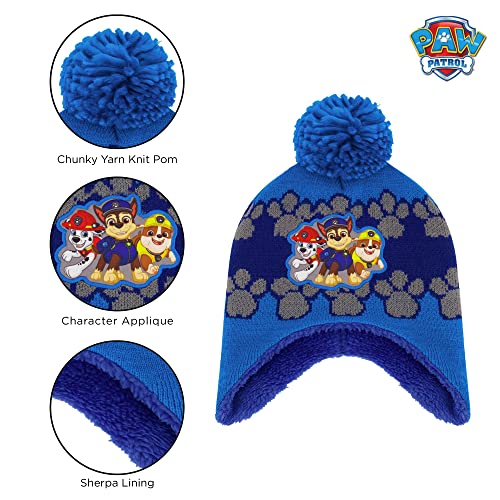 Nickelodeon Boys Winter Hat Set, Paw Patrol's Marshall, Chase and Rubble Toddler Beanie and Mittens for Kids Age 2-43