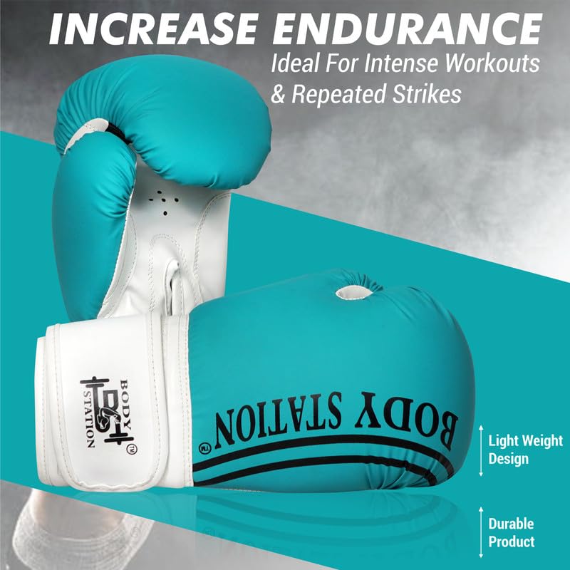 Image of Boxing Gloves - Faux Leather Training Gloves with Hook and Loop Velcro Closure for Long-Lasting Strength and Durability