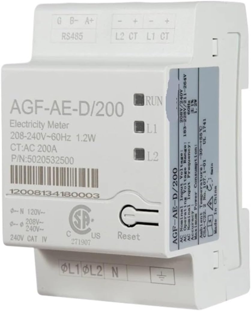 AGF-AE-D/200 Energy Management Meter 1 Phase 3 Wire 208V AC Zero Export Device with 2 Split Core