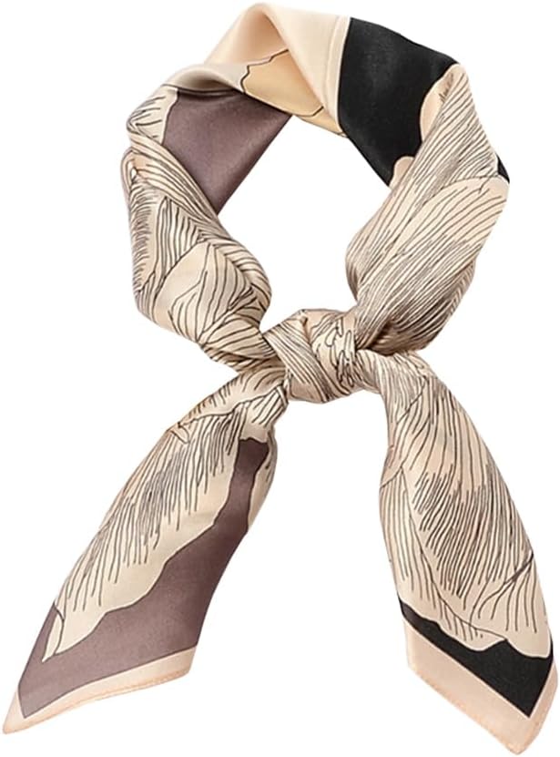 JERLA 100% Pure Mulberry Silk Square Scarf for Hair-27''x27'' Women Men Natural Silk Neckerchief Headscarf