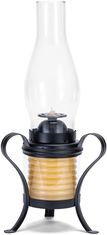 Candle by the Hour 40-Hour Hurricane Lantern, Black, Eco-friendly Natural Beeswax with Cotton Wick,20625B
