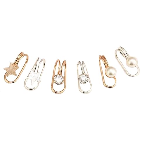 Yellow Chimes Silver Gold Plated Clip-on Non-Piercing Cartilage Combo Ear Cuff Earrings Combo For Women and Girls