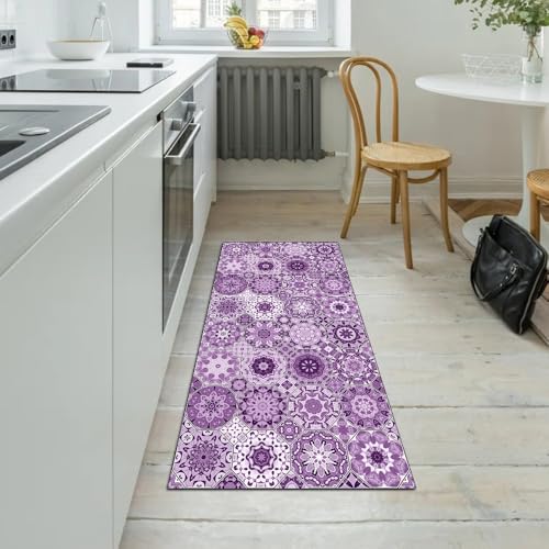Alfombra de pasillo morada ideal para dar calidez al dormitorio 5