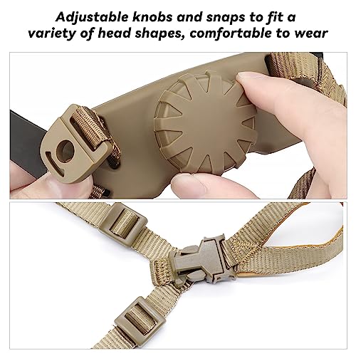 Yzpacc Tactical High Cut Helmet Chin Strap Adjustable Dial 4 Points Suspension System with Bolts and Screws for Tactical HL-31/HL-32 FAST MICH Bump Helmet Accessory - Image 4