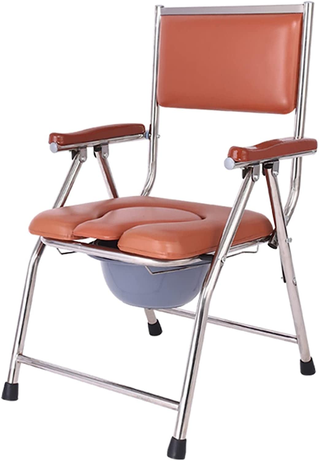 Gthtuhfd 1 4 In Bedside Commode Chair, Shower Chair Height Adjustable Toilet Chair With Detachable Bucket, Portable Handicap Toilet For Adult, Disabled, Elderly