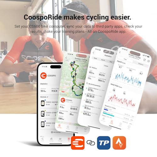 Image of COOSPO Color Touchscreen GPS Bike Computer CS600, Wireless IPX7 Waterproof Cycling GPS Speedometer with Bluetooth /ANT+, Backlight Route Navigation, Support Bike Radar & 36H Battery Life