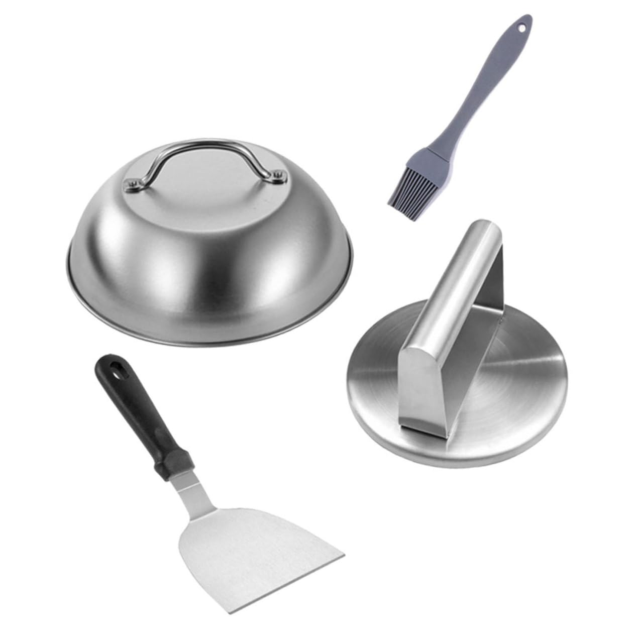 TOYANDONA Stampo per Hamburger in Inossidabile Pressa per Hamburger Manico Utensile per per Pressa per Torta Carne Strumento per Schiacciare