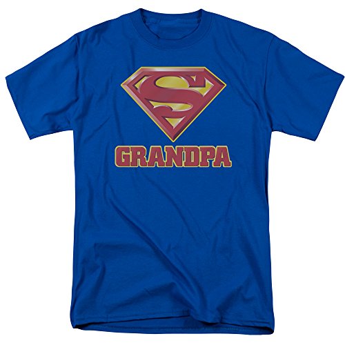 Superman/Super Grandpa-Short Sleeve Adt -Royal Blue-2x