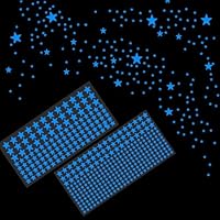 420 Pcs Glow in The Dark Stars for Ceiling, Blue Glowing Stars Stickers for Kids Bedroom, Space Galaxy Universe Planet Wall Decals for Nursery, Living Room Decor