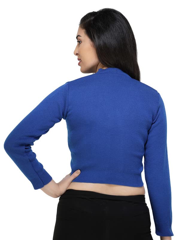Image of Women Winter Wear V-Neck Full Sleeves Regular Fit Woollen Blouse