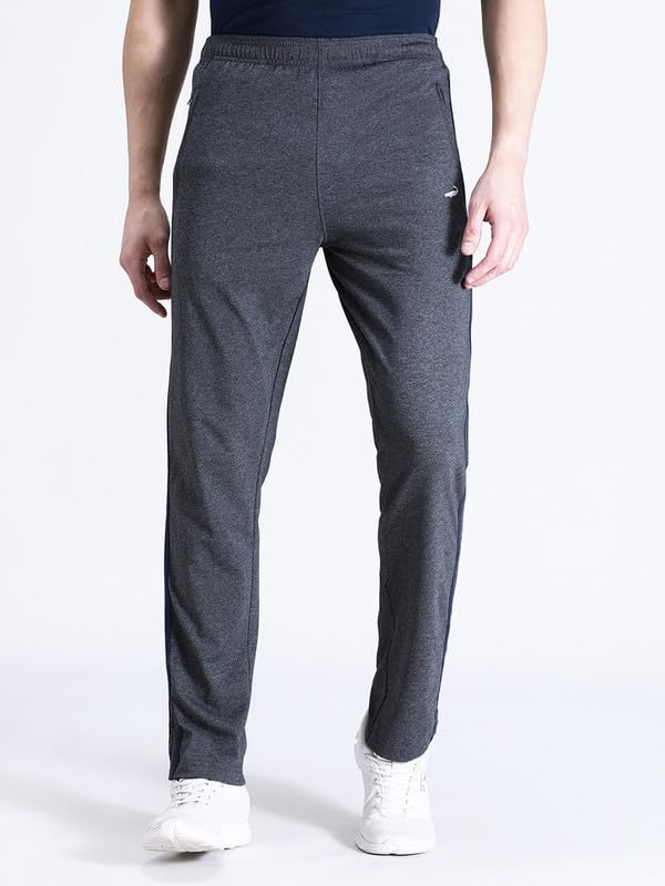 Image of CROCODILE Men Solid Slim Fit Track Pant | Single Jersey Fabric | Drawstring Waist | 3 Pockets