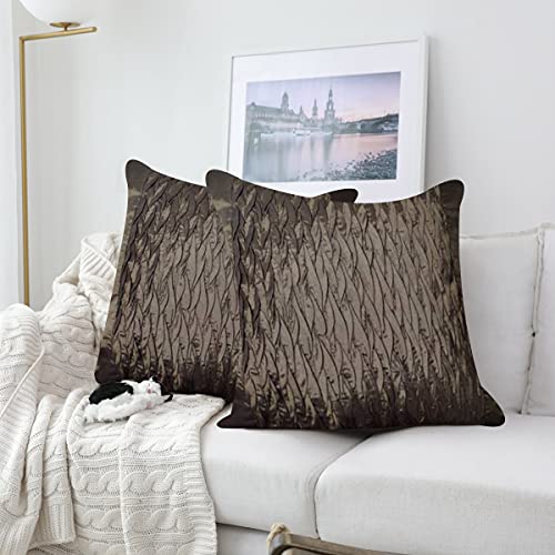 Image of SAJAVAT HOME Dupion Silk Self Design Cushion Cover (Pack of 1) Exclusive Edition 18x18 INCHES / 45x45 cm Brown (Grey, Dupion Silk) (Grey, Dupion Silk)
