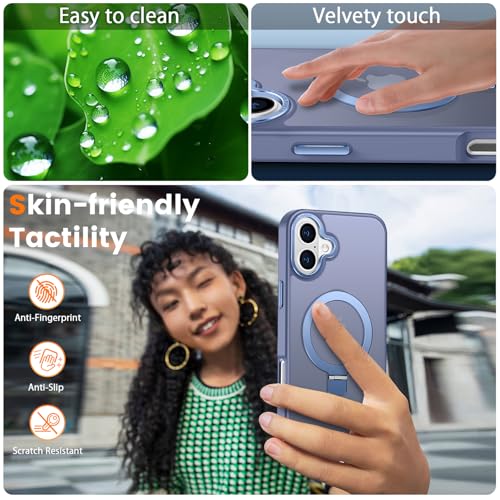 PuyaTeya for iPhone 16 Case with Magnetic Ring Stand, Light Blue by PuyaTeya - Used condition - Image 7