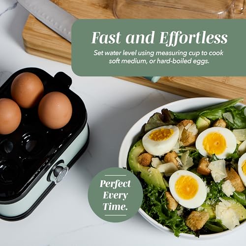 COOK WITH COLOR 6-Egg Capacity Egg Cooker – For Soft, Medium, Or Hard-Boiled Eggs, Rapid Cook Time, Auto Shut-Off & Boil-Dry Protection – Includes Tray, Measuring Cup & Lid – 210W Egg Maker, Sage - image 7