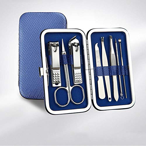 Preisvergleich Produktbild RMI Nagelknipser-Set, Edelstahl, Schwarz, Pediküre, Schere, Pinzette, Maniküre-Set blau