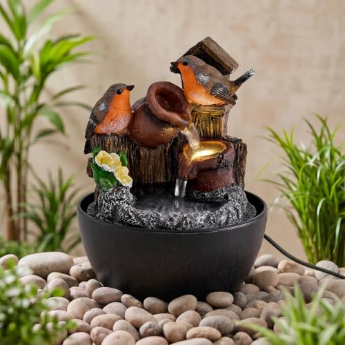 Image of Home Centre Corsica Alpine Polyresin Mini Birds Water Fountain - 14x19.5cm