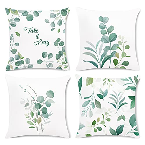 Tosleo Kissenbezüge 2er-Set – Tropische Blätter Design, 45x45 Cm | Aus Baumwolle & Polyester