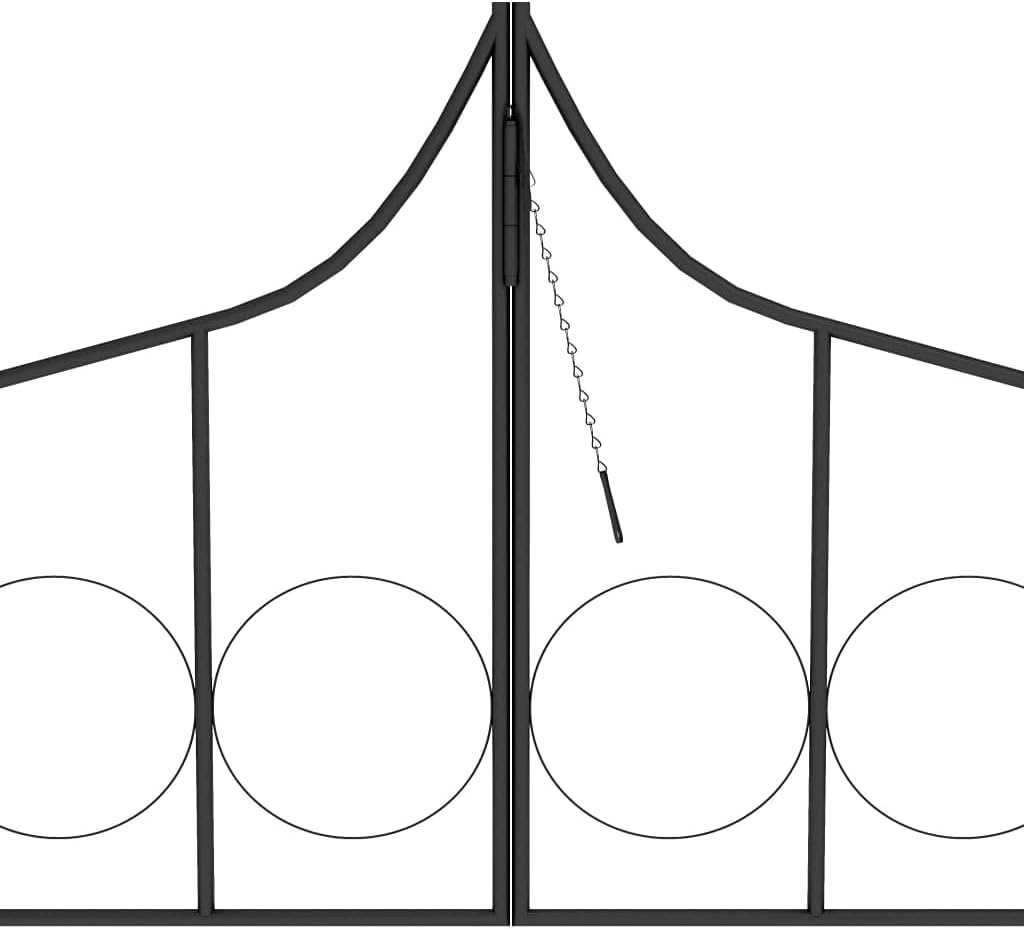 vidaXL Garden Arch, Garden Trellis for Climbing Plants Flower, Iron Arbor with Gate for Backyard Patio Lawn, Outdoor Decoration, Black
