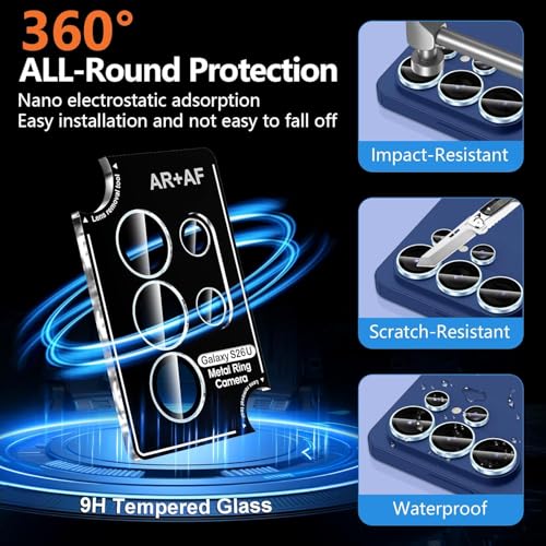 Image of JGD PRODUCTS Premium Camera Lens Protector Compatible For Samsung Galaxy S26 Ultra 5G (Blue) Camera Lens Protector - 9H Tempered Glass, Military-Grade Anti-Scratch, Case-Friendly, Easy Install Frame