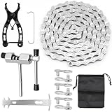 Amazon VEGCOO Bike Chain, 6/7/8 Speed Bicycle Chain Link Removal Tools Kit Mountain Road Cycling Chain Maintenance Tool Kit, Bicycle Accessories Bike Chain for Road Mountain Racing Cycling (116 Links, 1/2 × 3/32