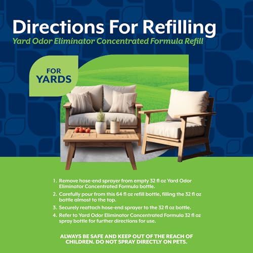 Image of NaturVet - Yard Odor Eliminator - Eliminate Stool and Urine Odors from Lawn and Yard - Designed for Use on Grass, Plants, Patios, Gravel, Concrete & More - 64 oz Refill (Pack of 2)