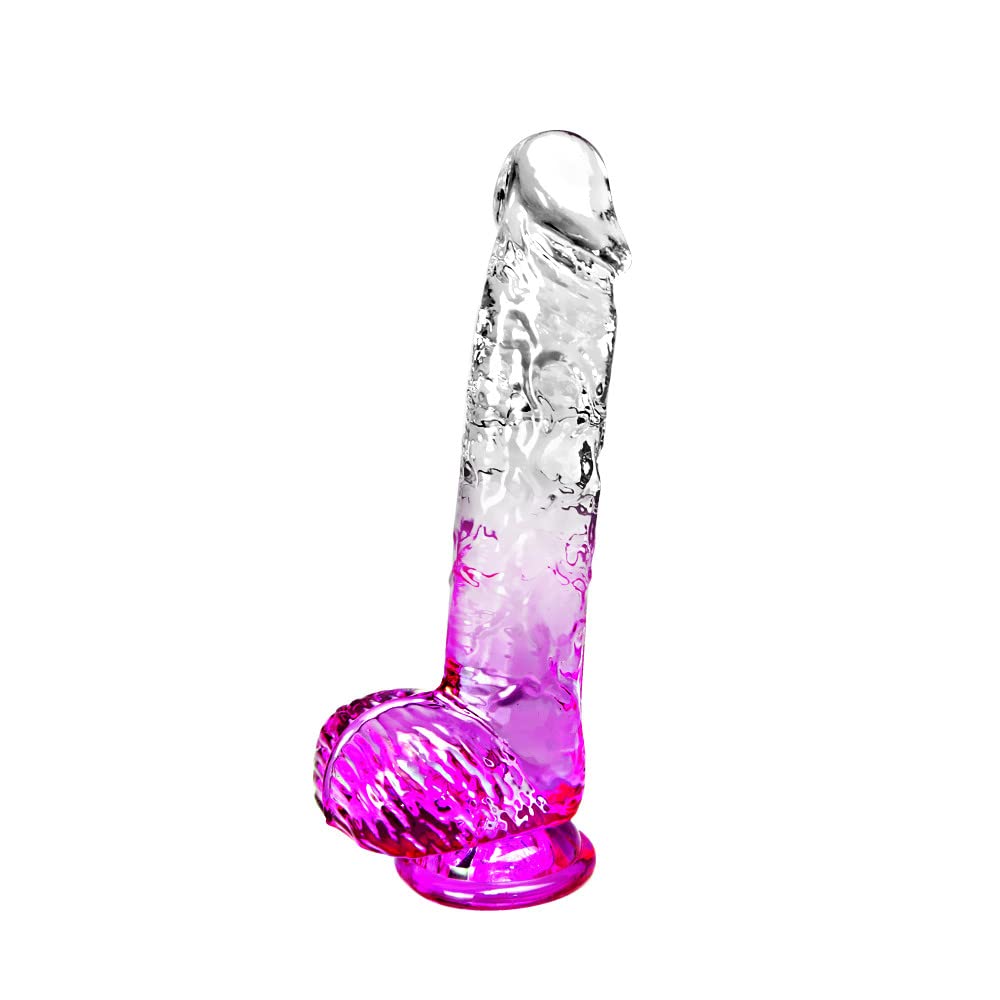 Realistic Clear Cute Purple Dildo - Life Like Adult Sex Toy for Women Pleasure 6 Inch Fake Small