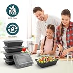 WGCC Conteneurs de préparation des repas, 50 Emballage de contenants de stockage d'aliments extra épais avec lids, boîte à bento jetable en plastique réutilisable boîte à déjeuner, BPA Gratuit, empilable, Micro-ondes / Lave-vaisselle / Congélateur Safe (24 oz)