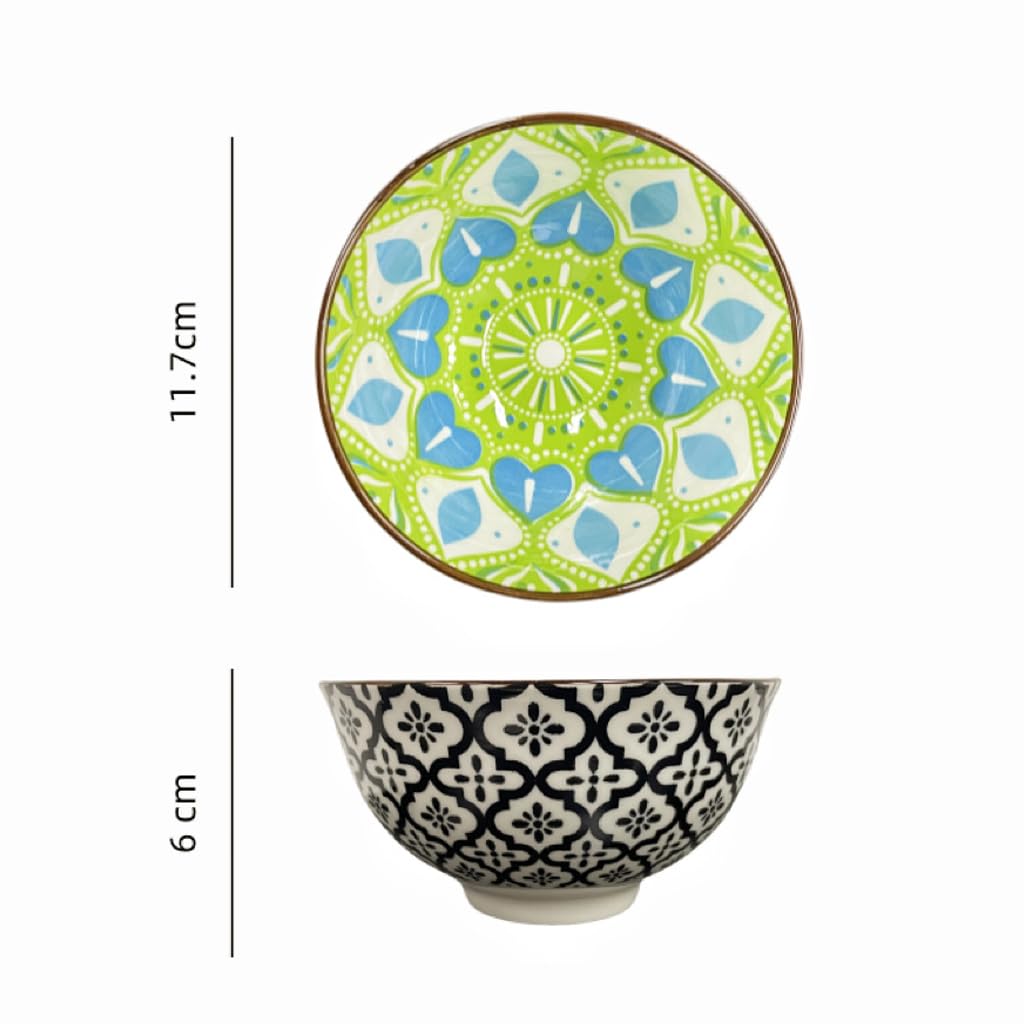 Ceramiczna miska na płatki śniadaniowe, 12 cm, porcelanowa miska deserowa, do lodów, ryżu, zupy, deseru, kuchenki mikrofalowej i zmywarki