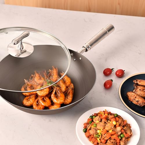 Wok de Aluminio Titanium con Tapa de Vidrio 34 cm miniatura 5
