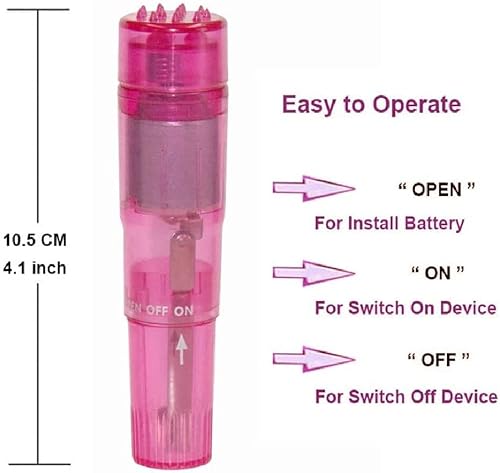 Miniatura 2 de Mini masajeador de mano con 4 cabezales de bolsillo para cuerpo, cara, cuello, cabeza, espalda (rosa y morado)