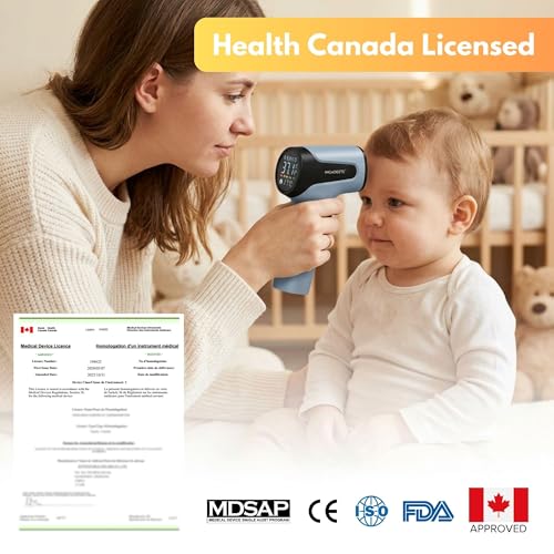 IMGadgets Digital Infrared Forehead Thermometer - Non-Contact Digital Infrared Thermometer for Adults & Kids, 1s Instant Reading Baby Thermometer with Silent & Object Mode, Health Canada MDL Approved