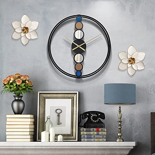 Metal Flower Wall Art Decor, 10 Rustic Modern Floral Sculpture, Distressed Iron Wall Hanging Home Decoration Accent Artworks for Indoor Kitchen Bedroom Living Room Office Outdoor Garden Patio - Image 3