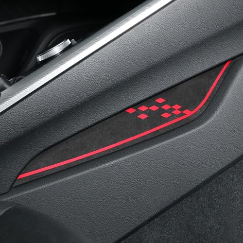BETTERHUMZ Kompatibel mit Audi A4 B9 A5 2017-2024 Aus Alcantara Seitenzierleisten für die Mittelkonsole Sport-Aufkleber Auto-Interieur-Tuning-Zubehör (Hergestellt aus Alcantara)