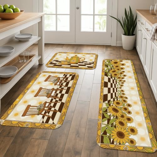 Tapis de cuisine confortable lavable lot de 3 pour soulager les pieds devant l'évier - 2