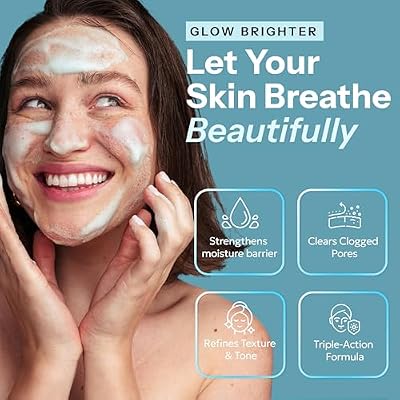 Hyaluronic Acid Face Scrub with BHA and AHA Dermatologist Tested, Korean Skin Care Gentle Exfoliating, Hydrates & Smooths Clean Vegan Formula 200ml / 6.76 Fl Oz