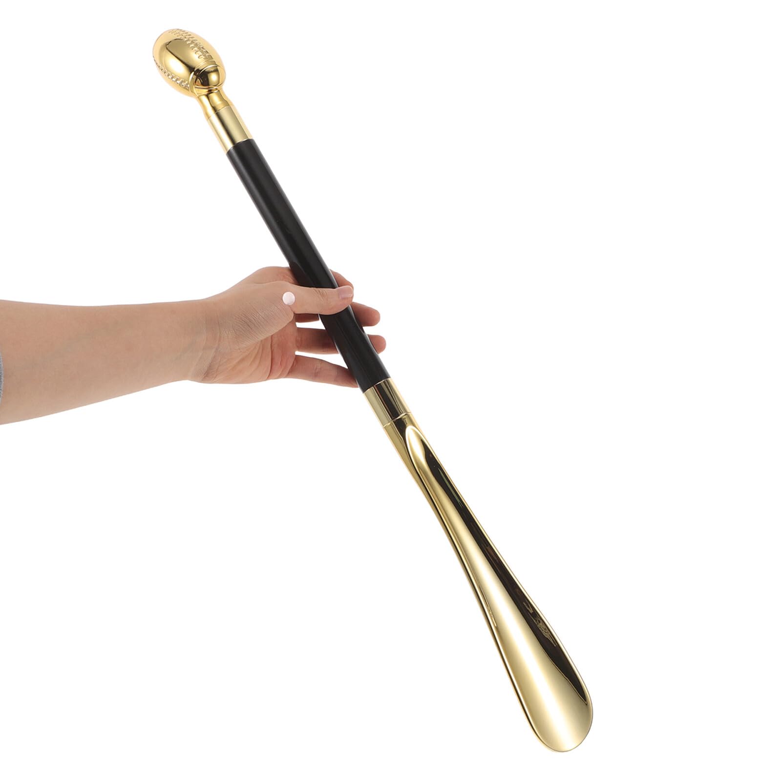 Garneck Calzador Ergonómico Deportivo de 53 Cm con Mango Largo Dorado para Botas de Fútbol y Zapatillas Deportivas, Portátil Abs para Vacaciones y Hospital