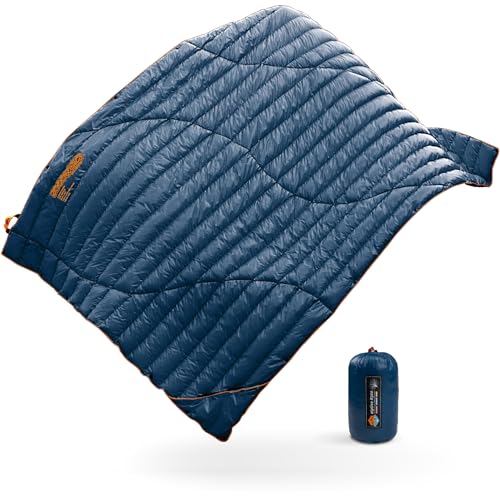 ZOOOBELIVES Ultralight Down Camping Blanket - 1.35lbs, 650 Fill Power Puffy Quilt. Compact & Warm Comforter for Travel, Beach, Hammock, Backpacking - Elevate Your Outdoor Comfort - AlpliveR300