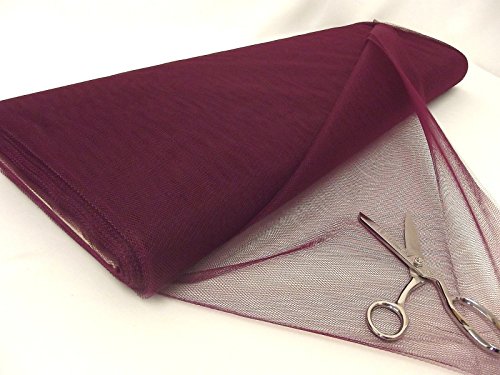 Tissu tulle bordeaux 10m x 150cm en polyester pour création de robe et décoration de fête