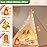 Tiny Land Teepee Tent for Kids with Star Lights, Foldable Play Tent for Girls & Boys, Washable Indoor Toddler Tent, Cozy Warm Reading Nook & Room Decor