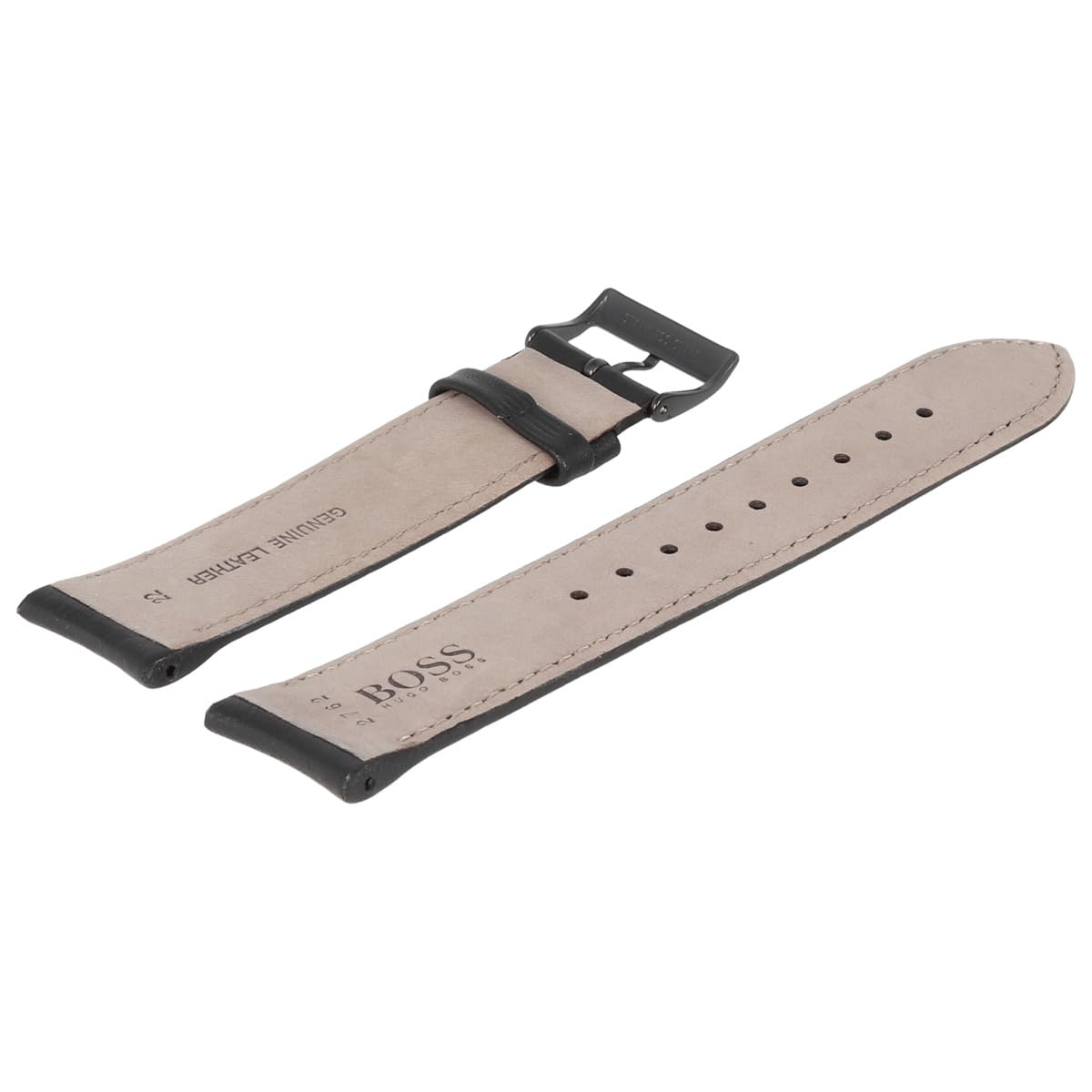 HUGO BOSS Uhrenarmband 22mm Leder Schwarz Glatt - 659302762